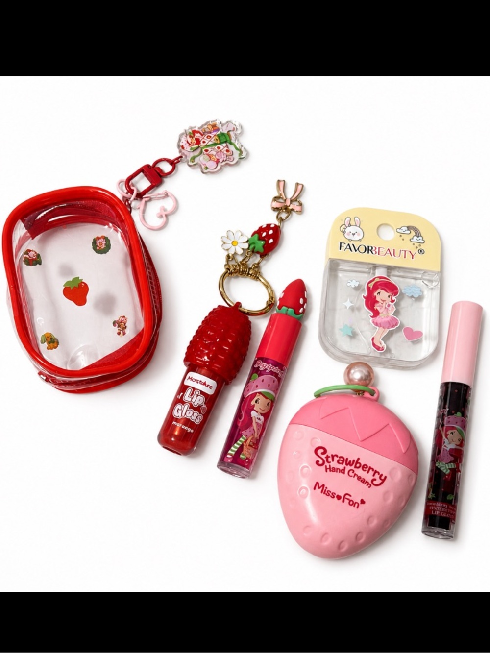 Strawberry Shortcake Bundle Lip Gloss, Hand Sanitizer/Lotion